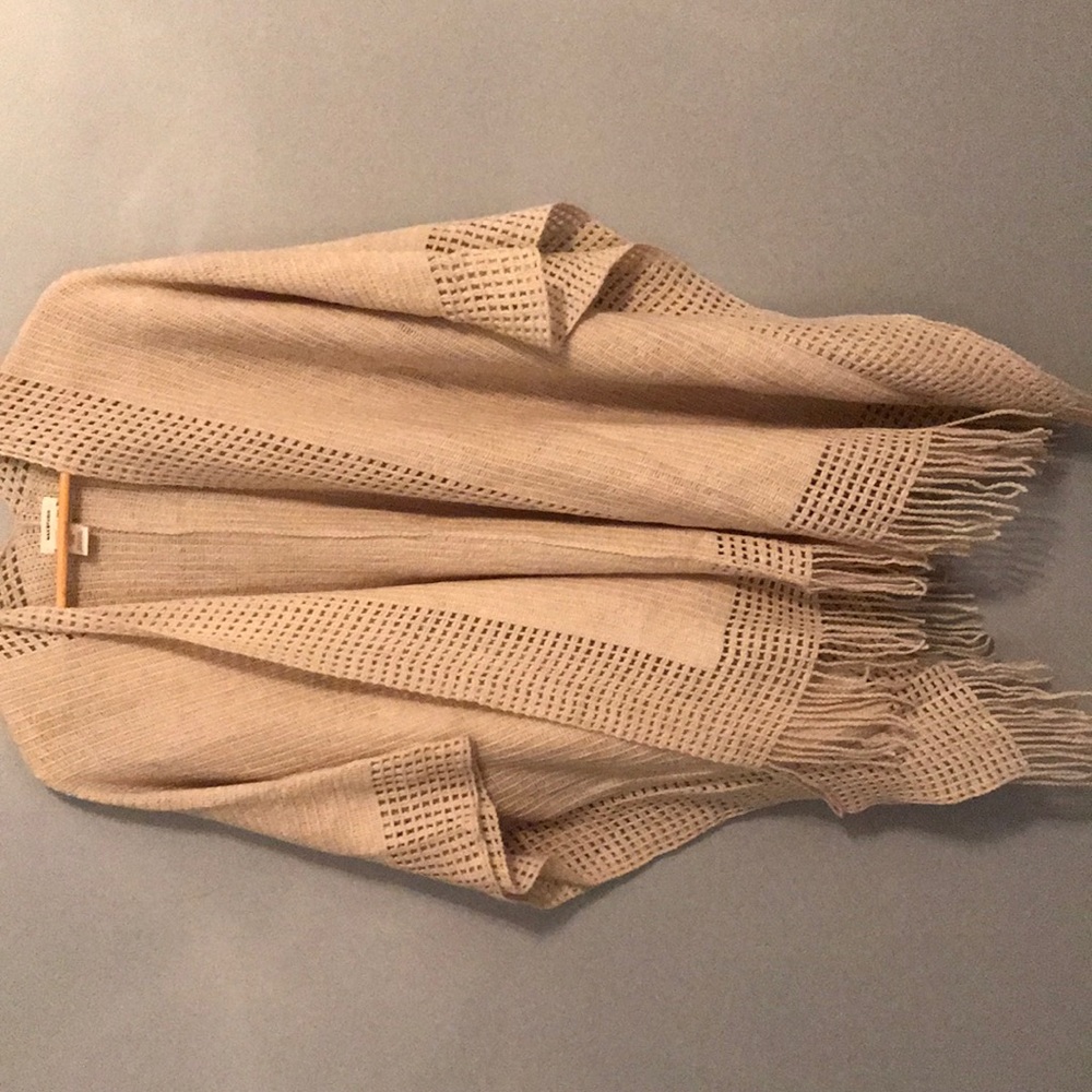 Tan fringe shawl